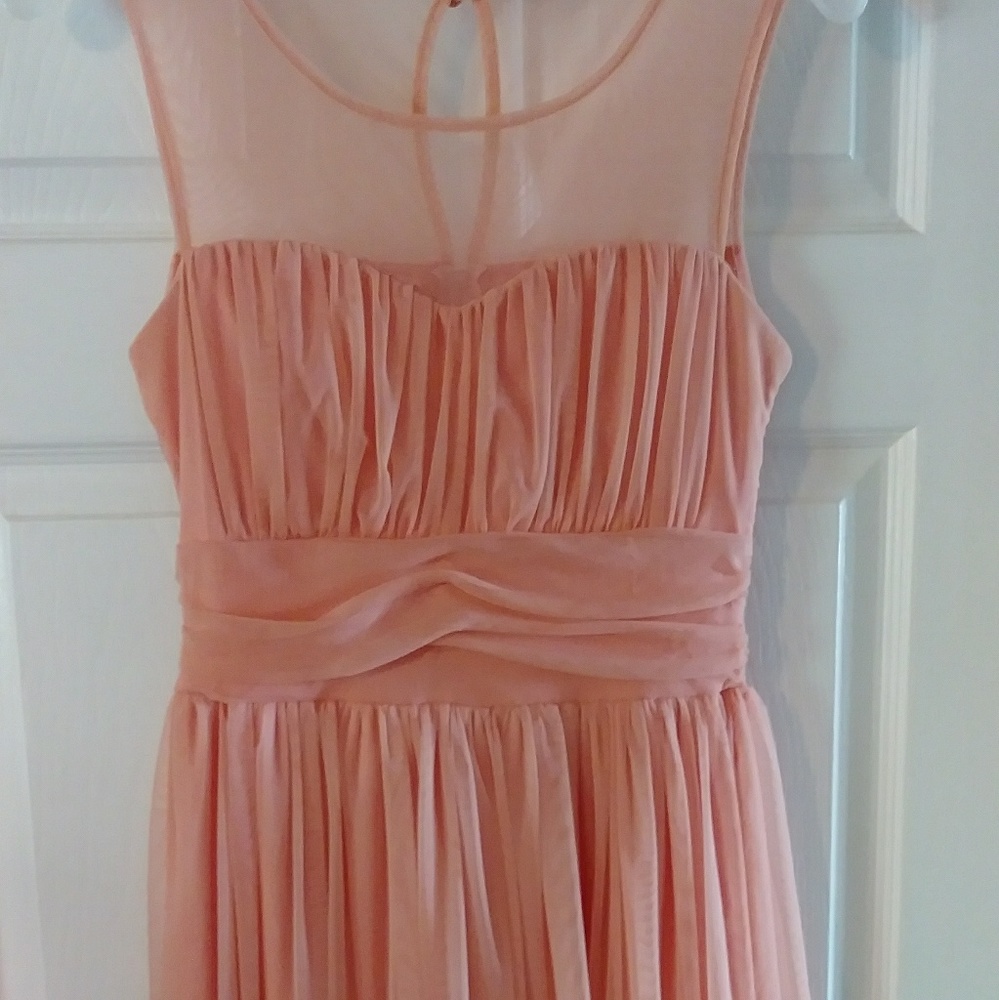 Mod Cloth Mystic Brand Peach Tulle Illusion Dress